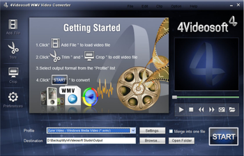 4Videosoft WMV Video Converter screenshot
