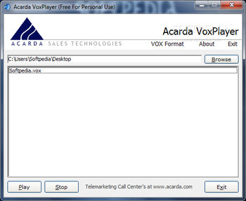 Acarda VoxPlayer screenshot