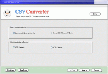 ACT-CSV Converter screenshot