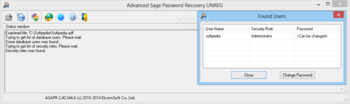 Advanced Sage Password Recovery screenshot