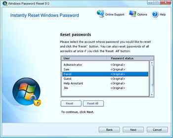 Advanced Windows Password Reset screenshot 2