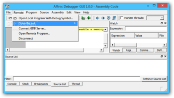 Affinic Debugger GUI screenshot 2