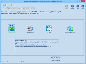 Aidfile Word Recovery Software screenshot