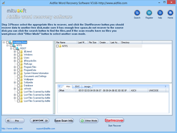 Aidfile Word Recovery Software screenshot 2