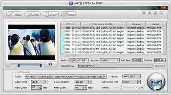 Alldj DVD to PSP Ripper screenshot