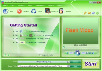 Amediasoft YouTube Video Converter screenshot