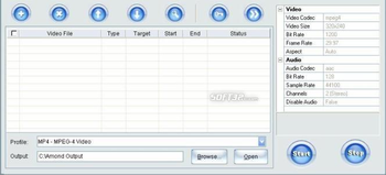 Amond AVI/MPEG/MOV/RM/FLV/DIVX/WMV/SWF Converter screenshot