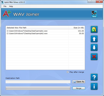 Aplus WAV Joiner screenshot