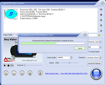 Apollo PSP Video Converter screenshot 2