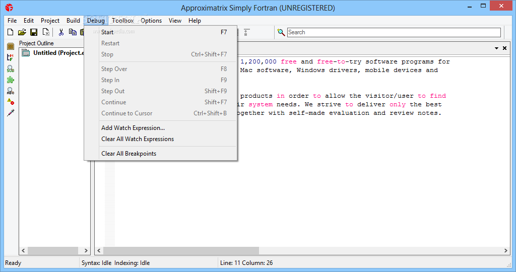 simply fortran file outline