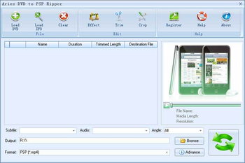 Aries DVD to PSP Ripper screenshot
