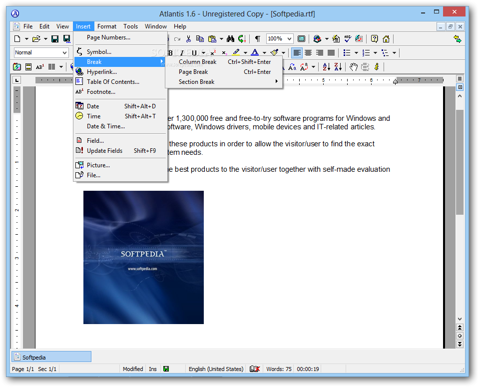instal the new for windows Atlantis Word Processor 4.3.2.1