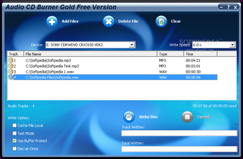 Audio CD Burner Gold screenshot