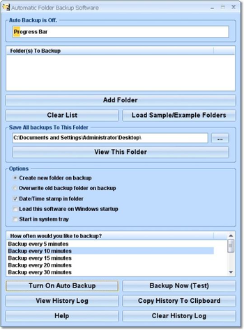 Automatic Folder Backup Software screenshot
