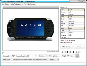 Avex-PSP Video Converter screenshot