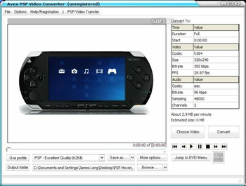 Avex-PSP Video Converter screenshot 3