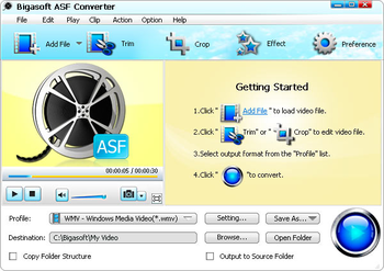 Bigasoft ASF Converter screenshot 2