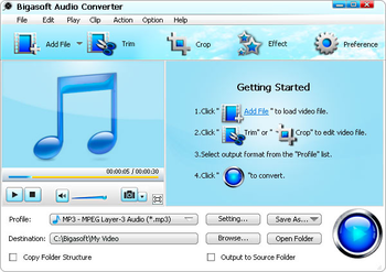 Bigasoft Audio Converter screenshot