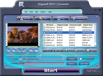 Bigasoft MOV Converter screenshot 3