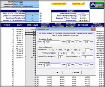 Bond Yield Calculator screenshot