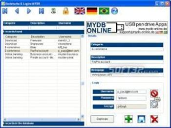 Bookmarks & Login Organizer MYDB screenshot 2