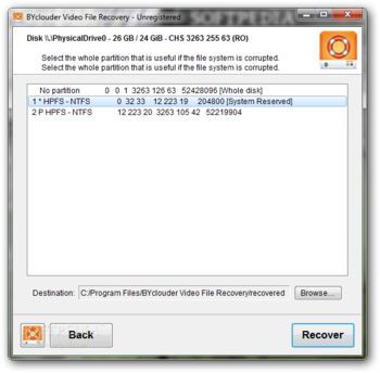 BYclouder Video File Recovery screenshot 3