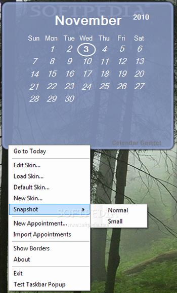 Calendar Gadget screenshot