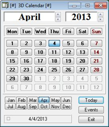 Calendar screenshot