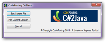 CodePorting C#2Java Visual Studio Addin screenshot 2