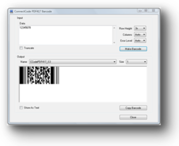 ConnectCode PDF417 Barcode Fonts screenshot