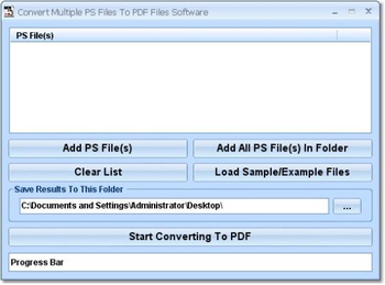 Convert Multiple PS Files To PDF Files Software screenshot