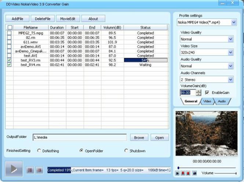 DDVideo Nokia Video Converter Gain screenshot 2