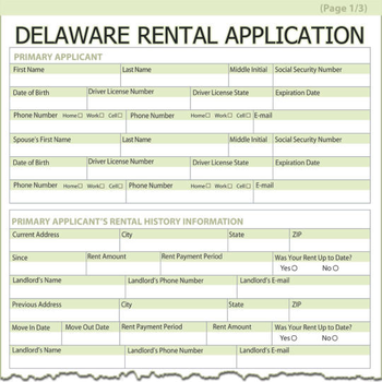 Delaware Rental Application screenshot