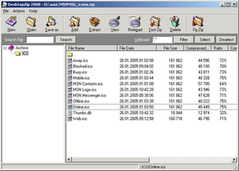 DesktopZip screenshot