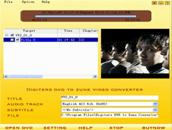 Digiters DVD to Zune Converter screenshot 2