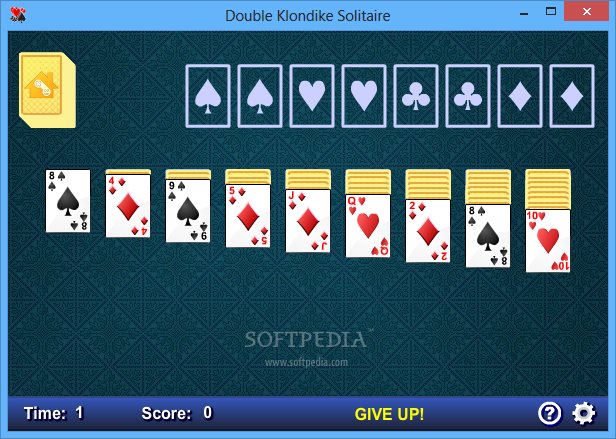 klondike double deck one turn solitaire