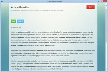Dr Essay Article Rewriter screenshot 2