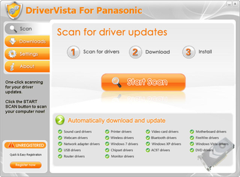 DriverVista For Panasonic screenshot