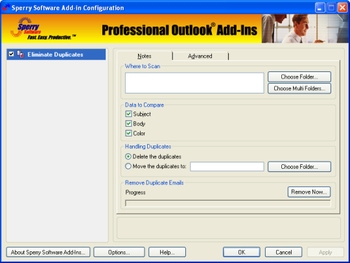 Duplicate Notes Eliminator for Outlook 2003/Outlook 2002/Outlook 2000 screenshot