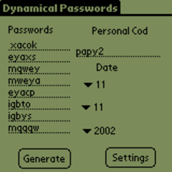 Dynamical Passwords for PPC screenshot