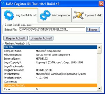 Emsa Register Dll Tool screenshot 2