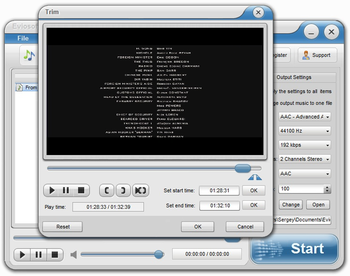 Eviosoft Video to Audio Converter screenshot