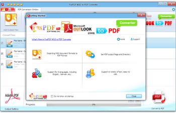 FoxPDF MSG to PDF Converter screenshot