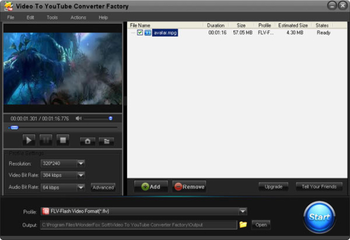 Free Video to YouTube Converter Factory screenshot