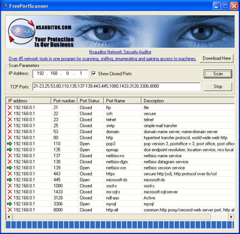 FreePortScanner screenshot 2