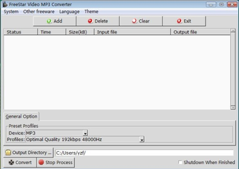 FreeStar Free Video MP3 Converter Freeware screenshot