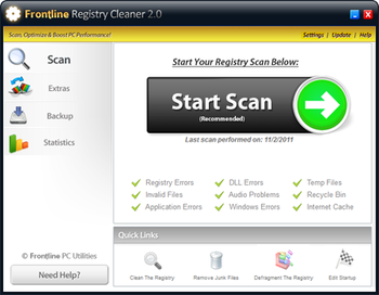 Frontline Registry Cleaner screenshot