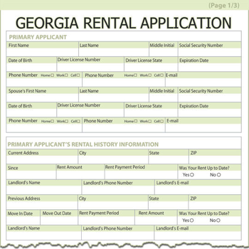 Georgia Rental Application screenshot