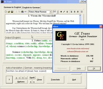 GETrans - German to English Translator screenshot