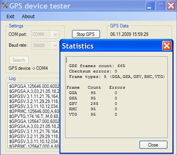 GPSdevTest screenshot